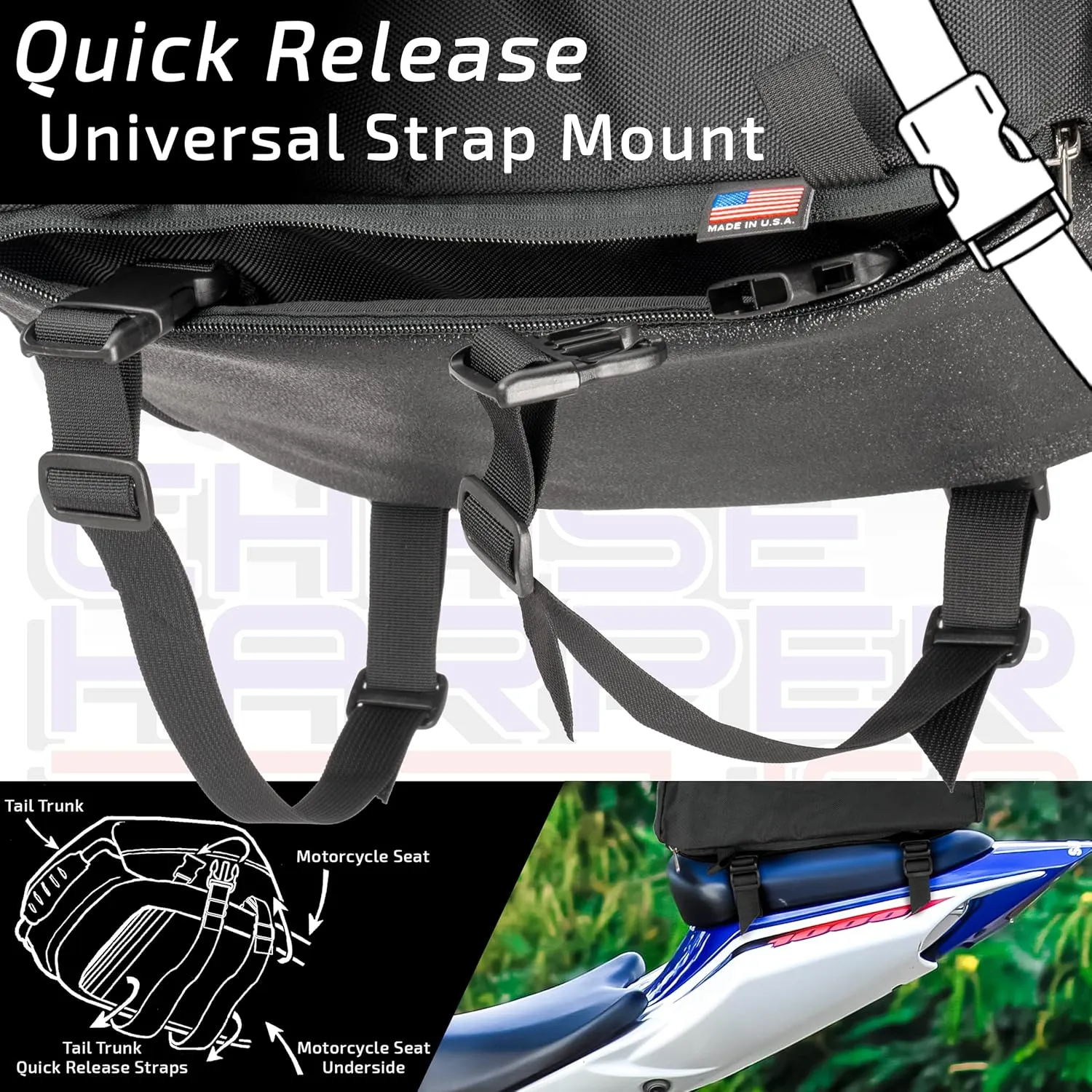 5400 CR2 Tail Trunk- Water-Resistant, Tear-Resistant, Industrial Grade Ballistic Nylon - Universal Fit with Adjustable Strap Mounting System