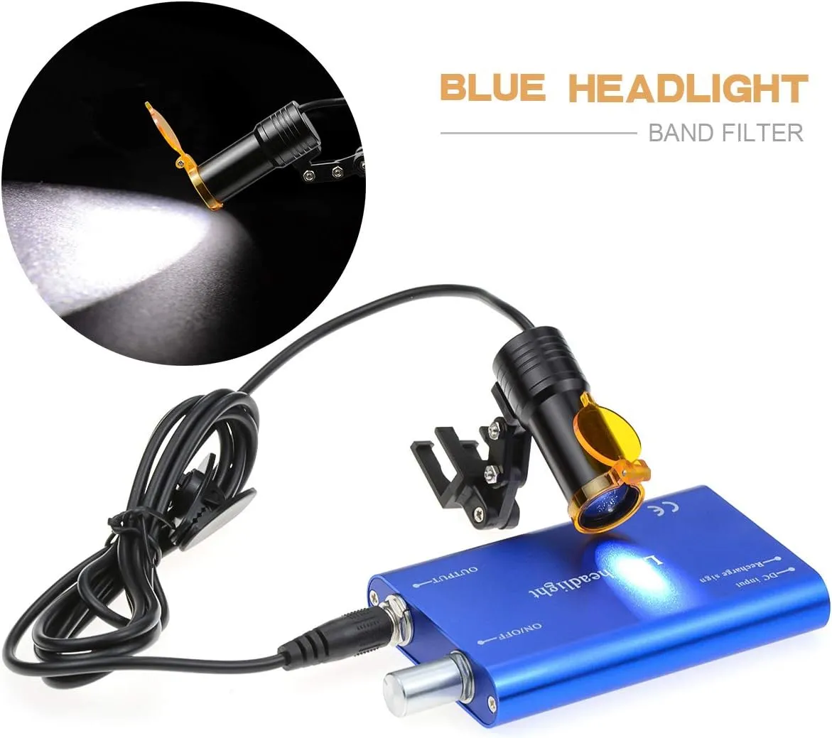 5W LED Portable Head Lamp Headlight,Headlamp with Insert Clip Filter for Binocular Loupes (Blue), RA-007KSJZ