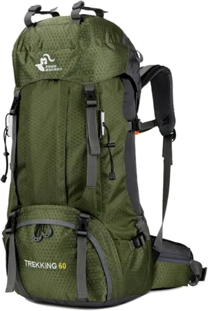 60L Hiking Backpack Water-Resistant Climbing Camping Backpack Travel Daypack with Rain Cover