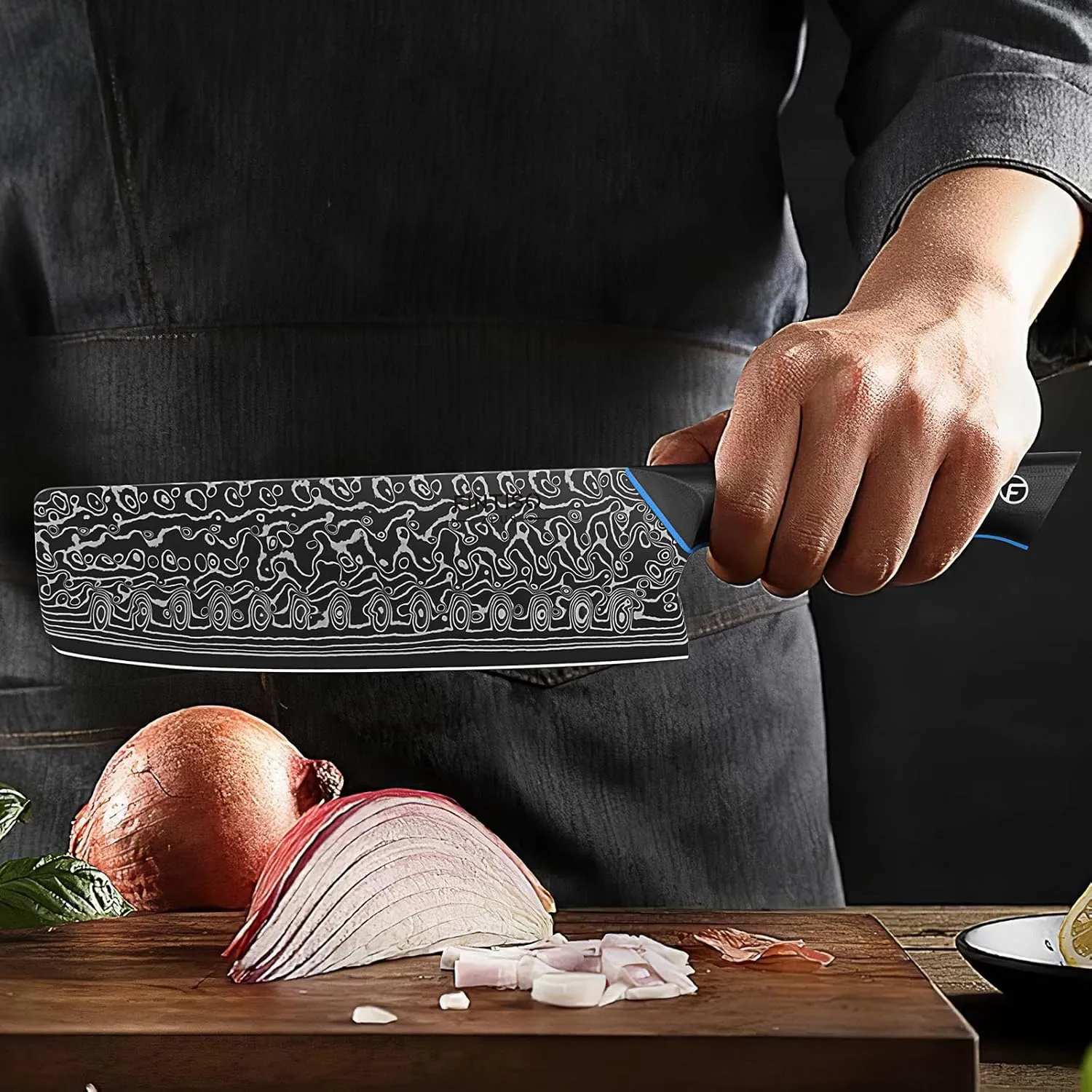 7 inch Nakiri Knife, Sharp Kitchen Knife Professional Asian Chef Knife in 67-Layer Japanese Damascus Steel, Multipurpose Meat Cleaver Vegetable Knife with G10 Handle