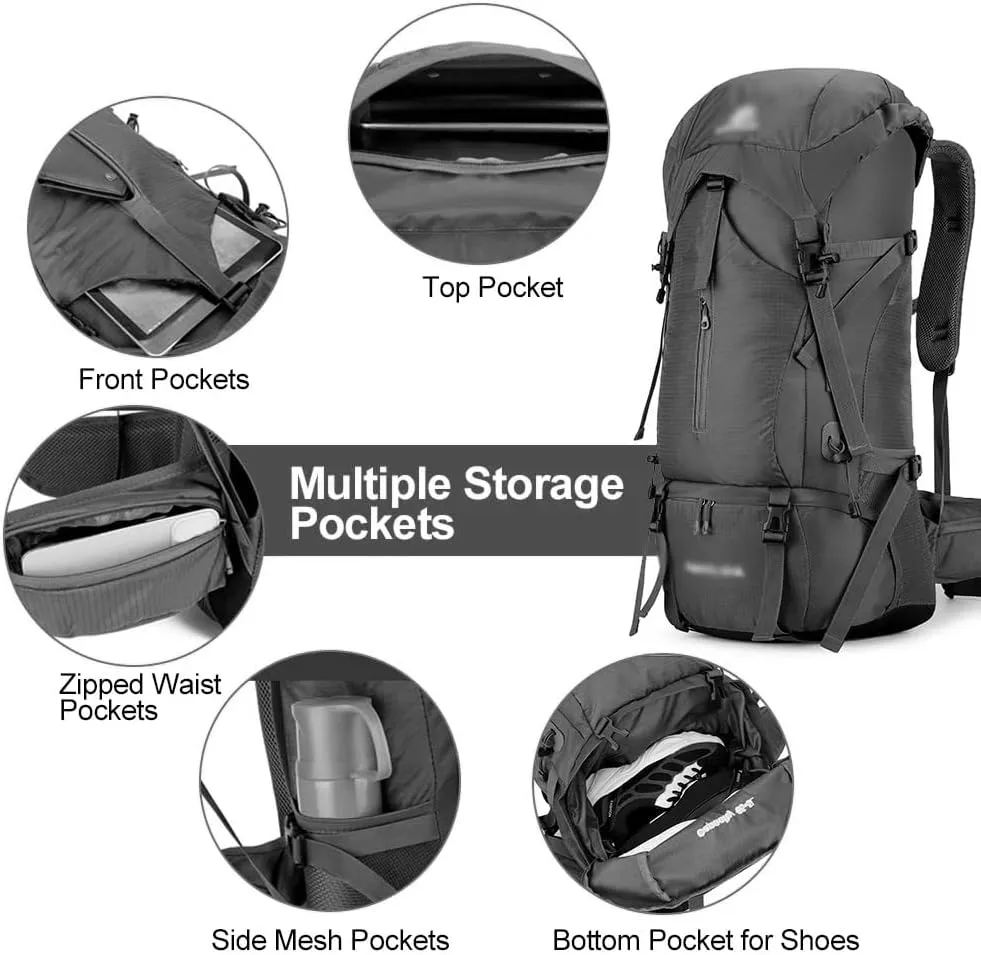 70L Hiking Camping Backpack Water-resistant Climbing Camping Outdoor Backpack Travel Sports Bag