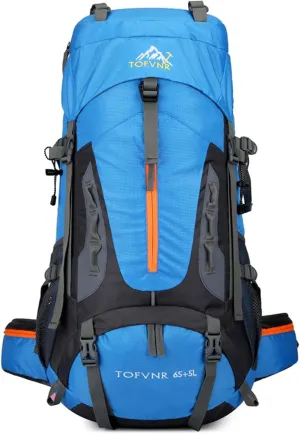 70L Large Camping Hiking Backpack,Lightweight Trekking For Men Women Outdoor Large Capacity Mountaineering Waterproof Daypack (Sky blue), 27.56in*13in*9.44in