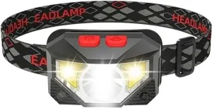 8 Modes Headlight Handfress Motion Sensor Powerful Headlamp Head Lamp COB Flashlight Torch Head Light for Camping, Fishing