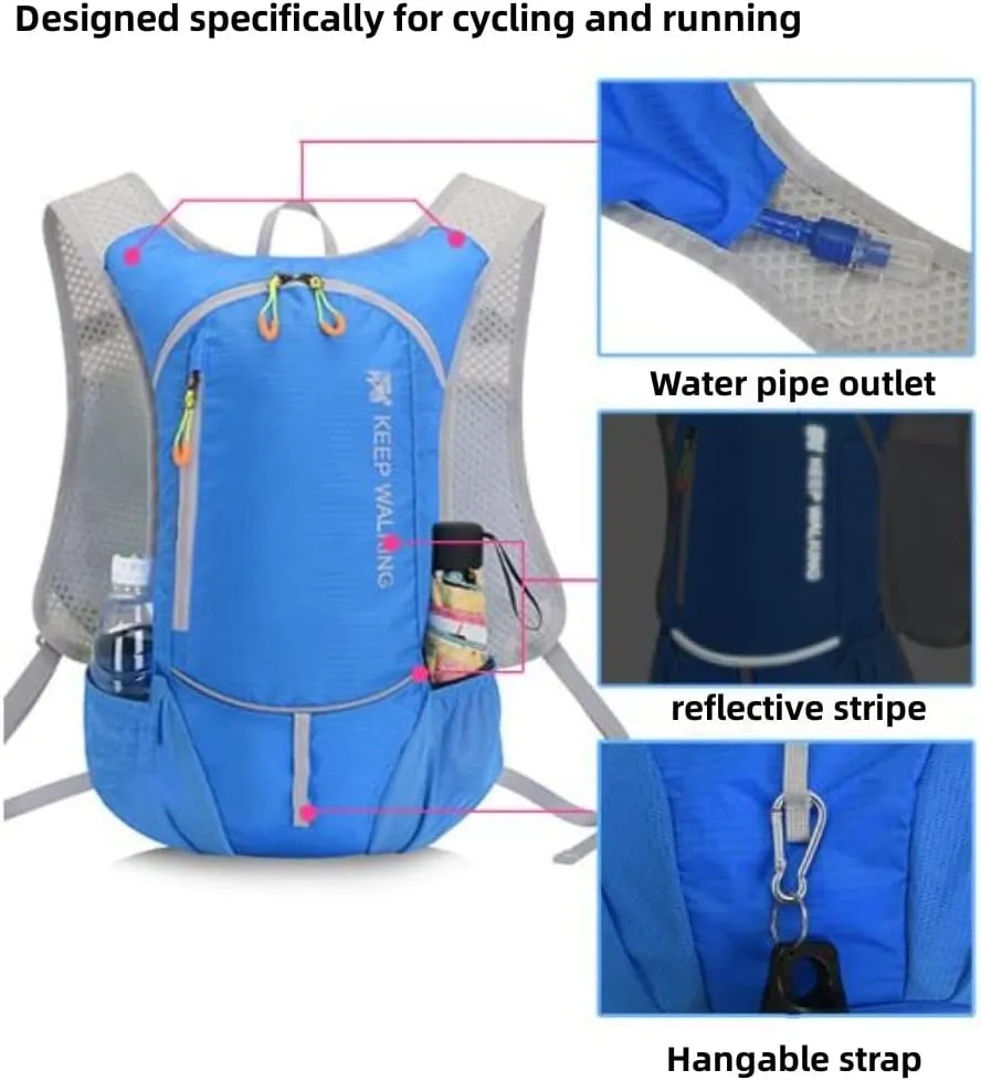 8L Hydropack Backpack，Lightweight Hydration Pack，Ultimate Running Hydration Vest - Adjustable Hydration Pack for Marathon Training and Hiking, Running, Biking