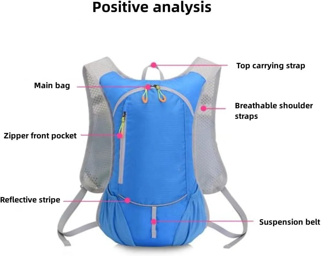 8L Hydropack Backpack，Lightweight Hydration Pack，Ultimate Running Hydration Vest - Adjustable Hydration Pack for Marathon Training and Hiking, Running, Biking