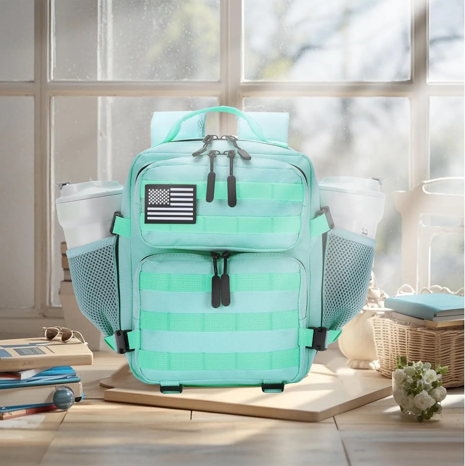 9L Mini Tactical Backpack for Men and Women, Tactical Backpack Small for Hiking, Small Tactical Bag (MintGreen)