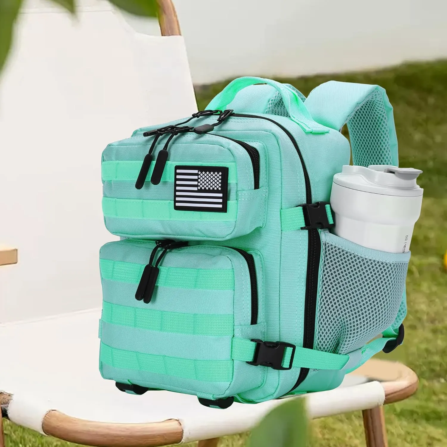 9L Mini Tactical Backpack for Men and Women, Tactical Backpack Small for Hiking, Small Tactical Bag (MintGreen)