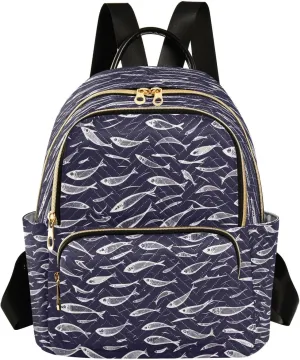 A Flock Of Swimming Fish Mini Backpack Purse for Women Travel Bag Lightweight Shoulder Bag Fashion Daypack