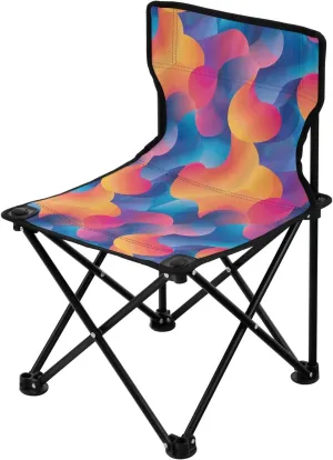 Abstract Gradient Color Pattern Packable Foldable Chairs Indoor Ultralight Backpack Chair Includes Carry Bag Travel Chairs for Adults for Indoor Outdoor