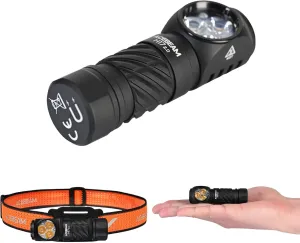 ACEBEAM H17 2.0 Rechargeable Headlamp Flashlight with Magnet and AUX Light, 2000 High Lumens LED Flashlight, 11 Modes EDC Pocket Size, Super Bright Small MINI Flash Light for Emergency,Working,Camping