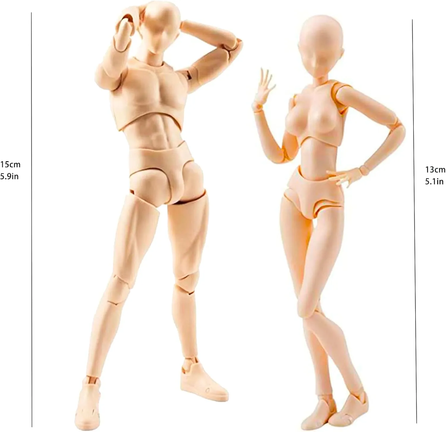 Action Figures PVC Model (Yellow Color) with Box Drawing Figure Models for Artists(Male)