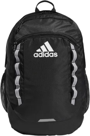 adidas Excel V Backpack, Black Black/White Webbing, One Size
