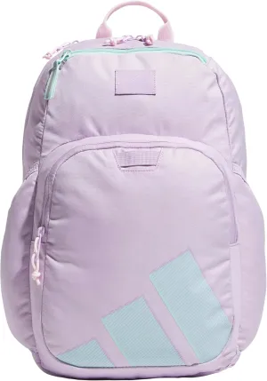 adidas Midway Small Backpack for Women and Men, Durable Laptop Bag, Powder Plum Purple/Clear Pink/Semi Flash Aqua Blue, One Size