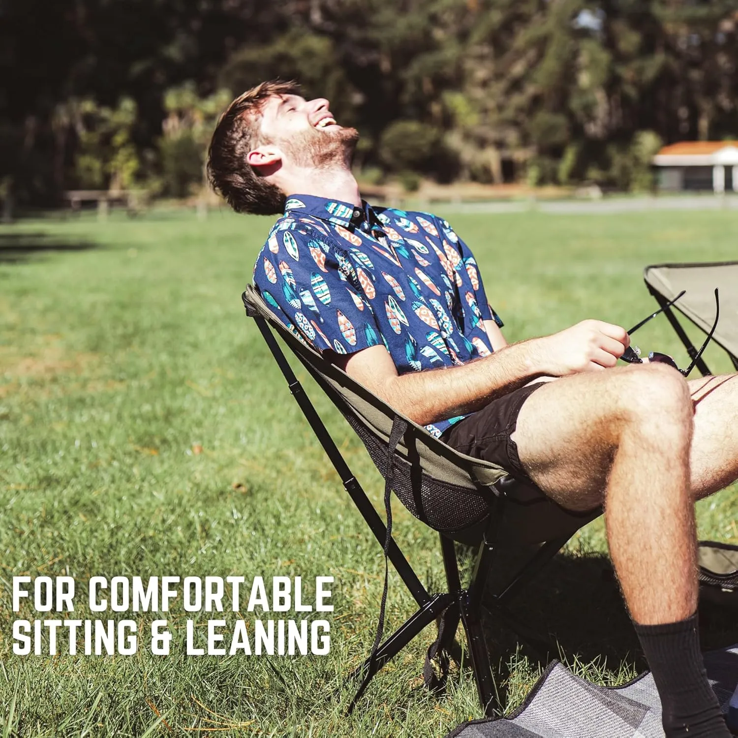 ADJ-S2 Portable Camping Chair - Adjustable Height Folding Chair, Compact Collapsible Chair Setup in 8s, Outdoor Chair for Camping, Beach, Sports/Music Events, Supports 330LBS - Green 2025 Edition