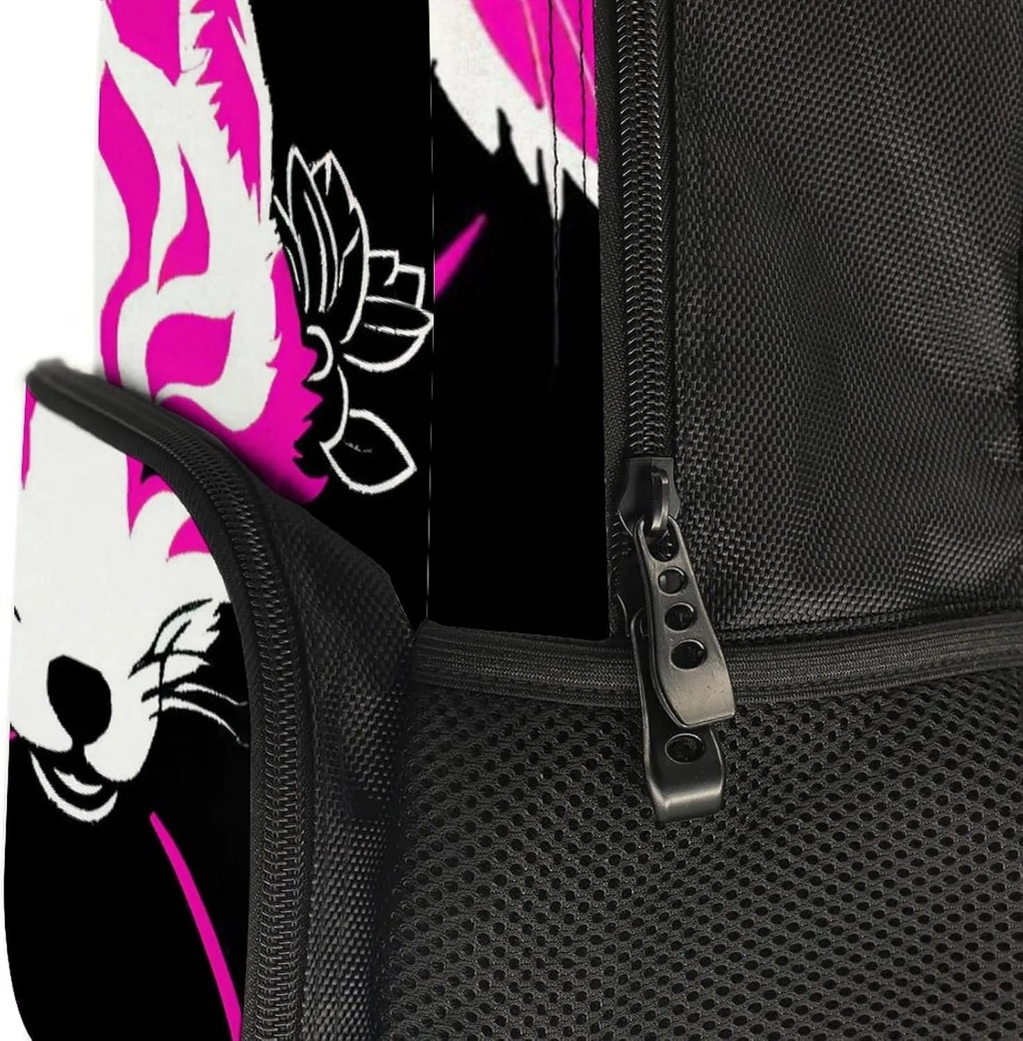 Adults Lightweight Japanese Kitsune Mask Art Rucksacks Large Capacity Bookbag With Adjustable Shoulder Straps for Trekking Outdoors Bicycle