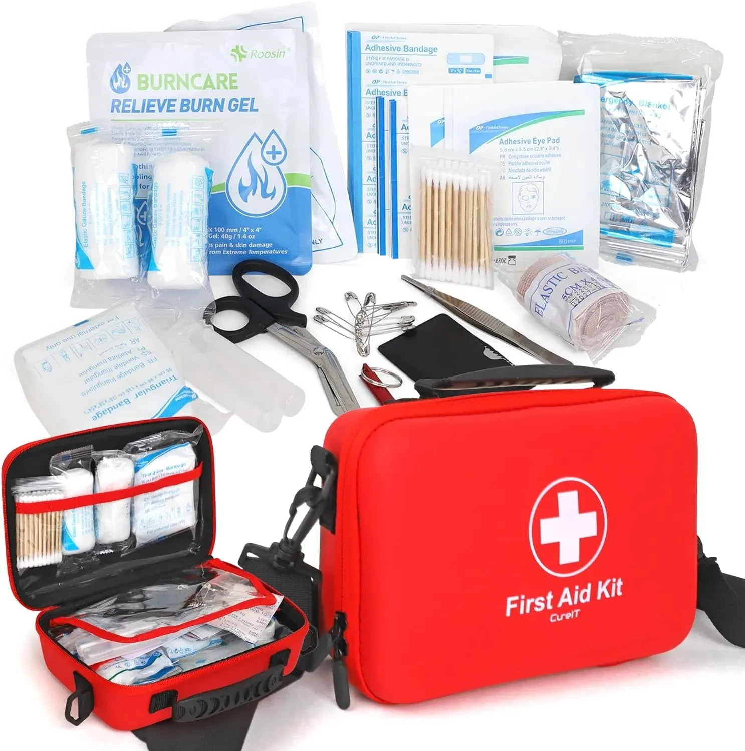 Adventure-Ready EVA Hard Case First Aid Kit with Shoulder Strap | Durable Emergency Medical Kit for Survival & Travel