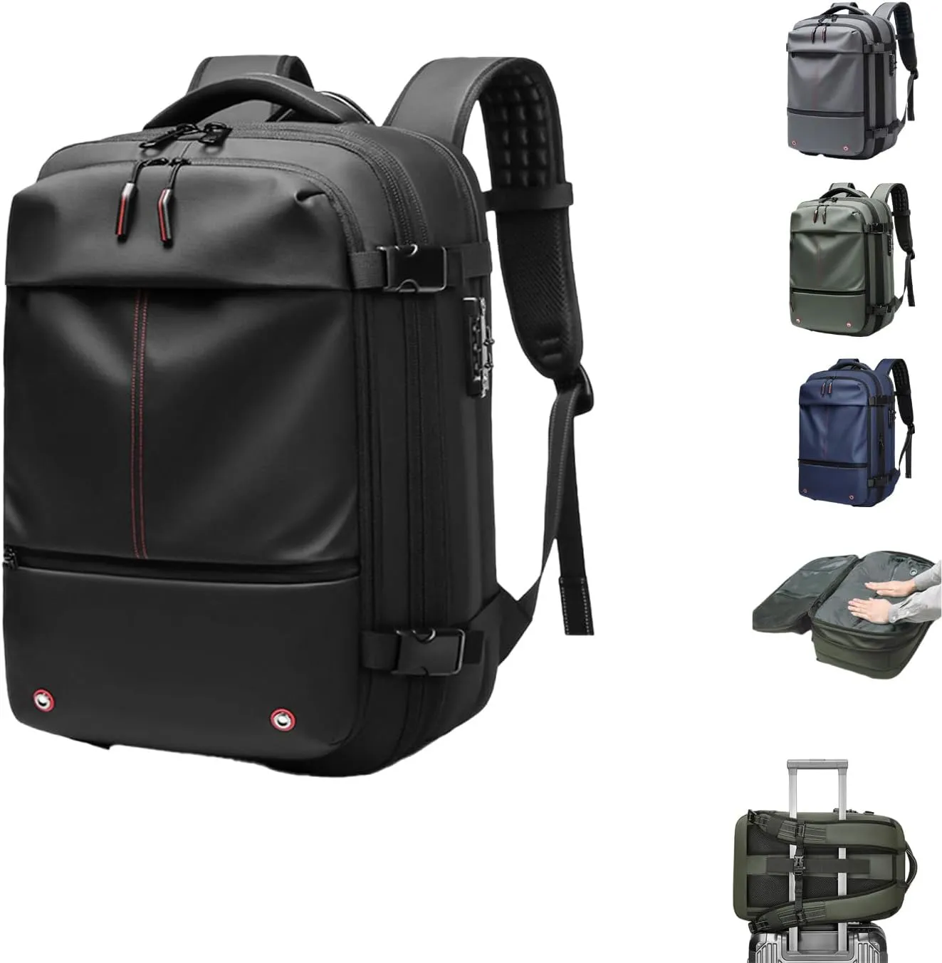 Aeropack Backpack, Aeropack Vacuum Compression Backpack, Air Vacuum Backpack for Travel, 60L Expandable Travel Backpack (black)