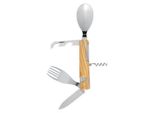 Akinod Multifunction Magnetic Cutlery (Mirror Finish) - Olive Wood