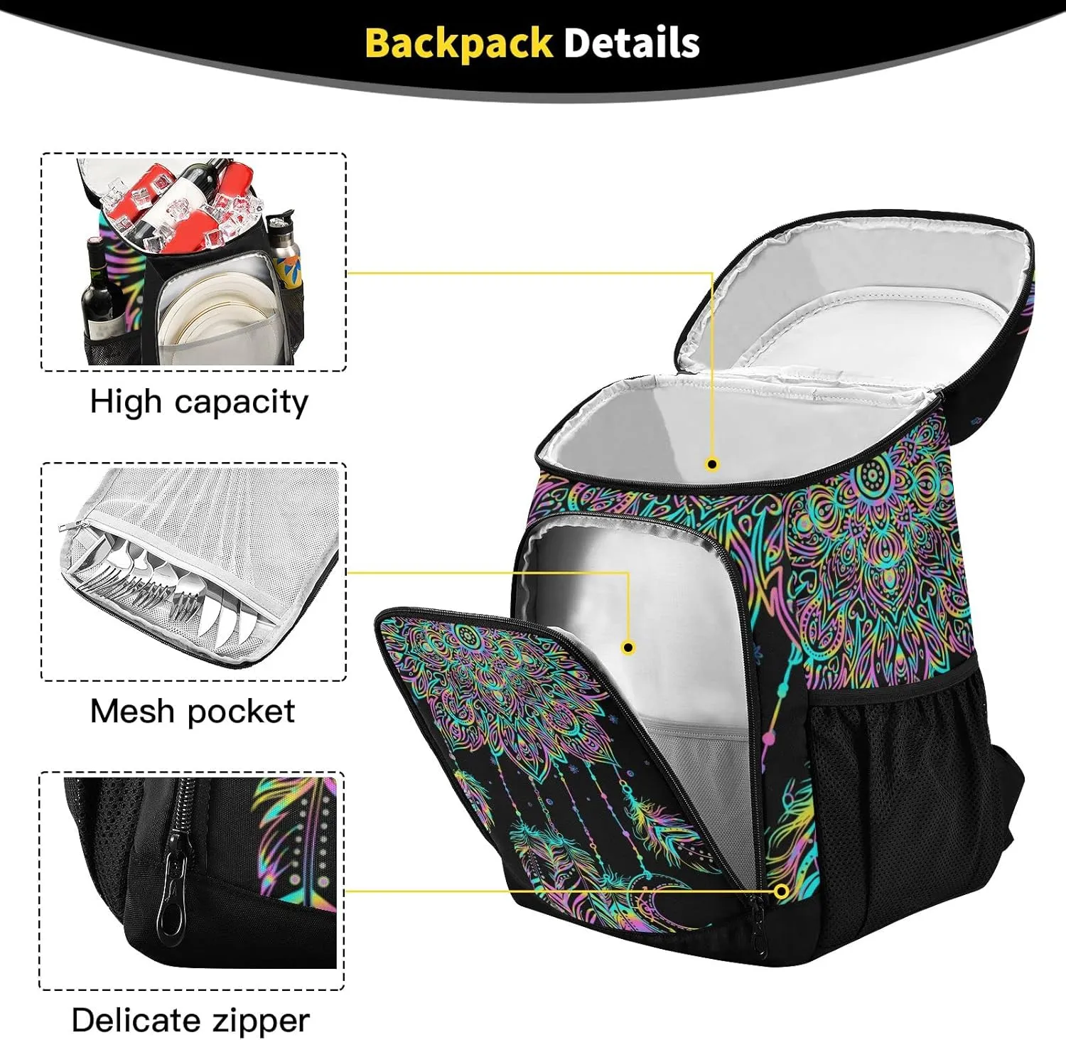 ALAZA Backpack Cooler for Women Men Insulated Waterproof Leak Proof Coolers for Hiking Camping Beach, 36 Cans