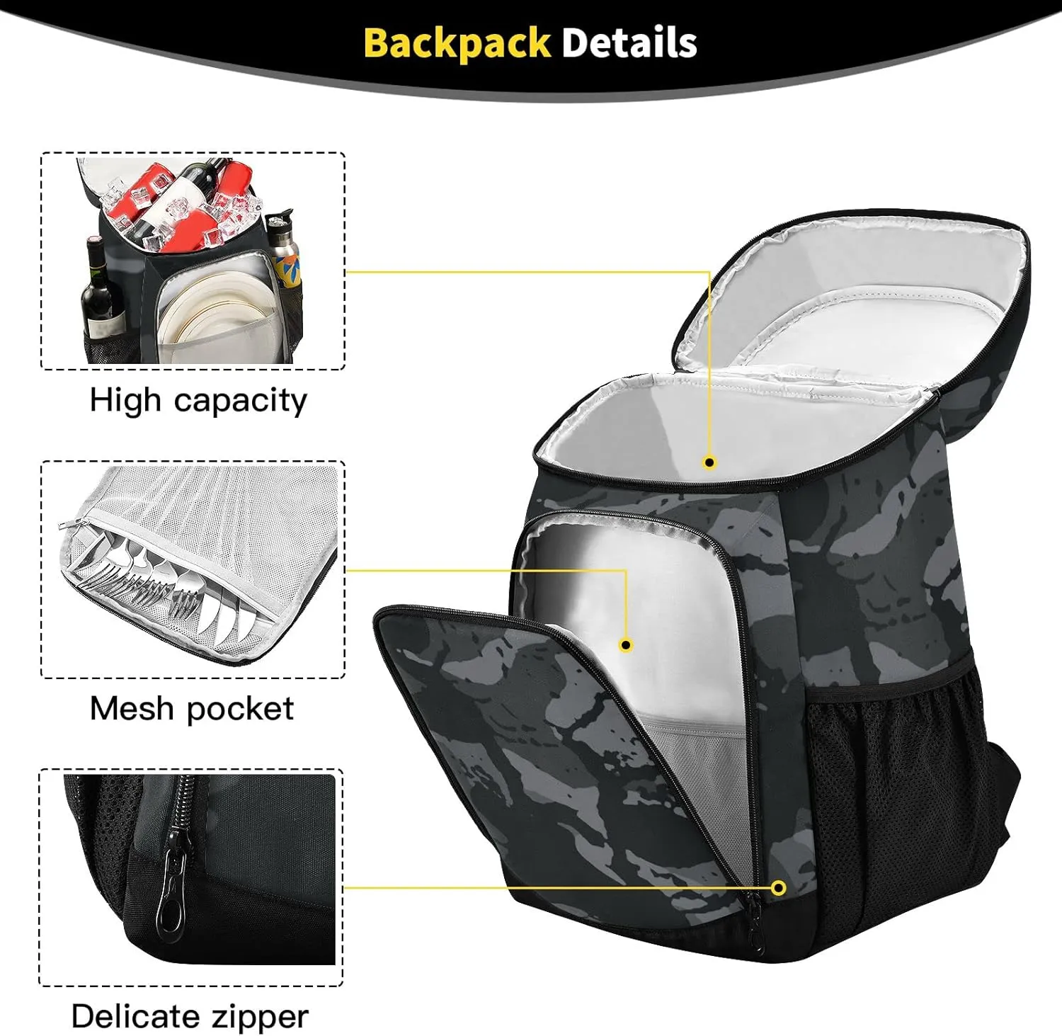 ALAZA Backpack Cooler for Women Men Insulated Waterproof Leak Proof Coolers for Hiking Camping Beach, 36 Cans