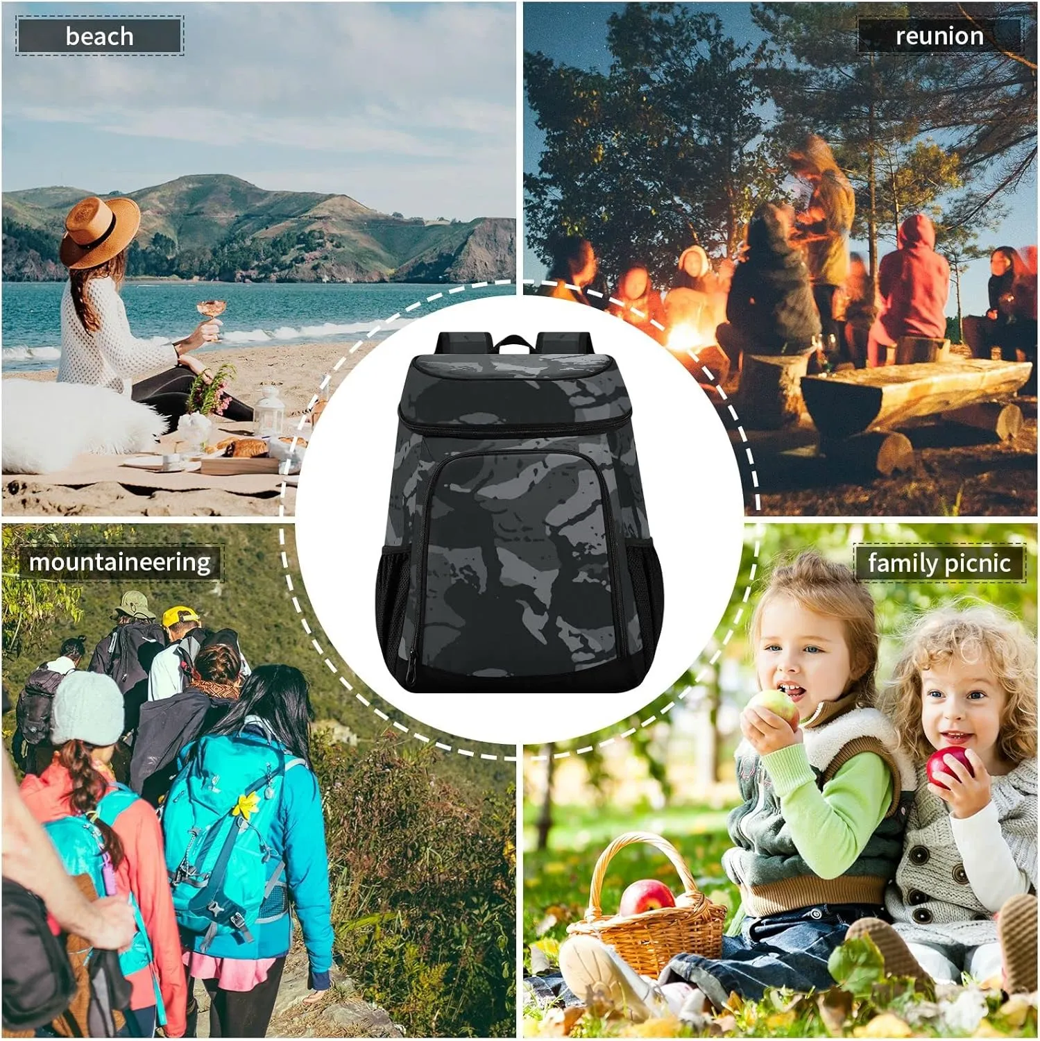ALAZA Backpack Cooler for Women Men Insulated Waterproof Leak Proof Coolers for Hiking Camping Beach, 36 Cans