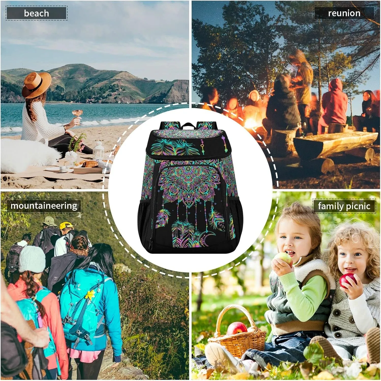 ALAZA Backpack Cooler for Women Men Insulated Waterproof Leak Proof Coolers for Hiking Camping Beach, 36 Cans