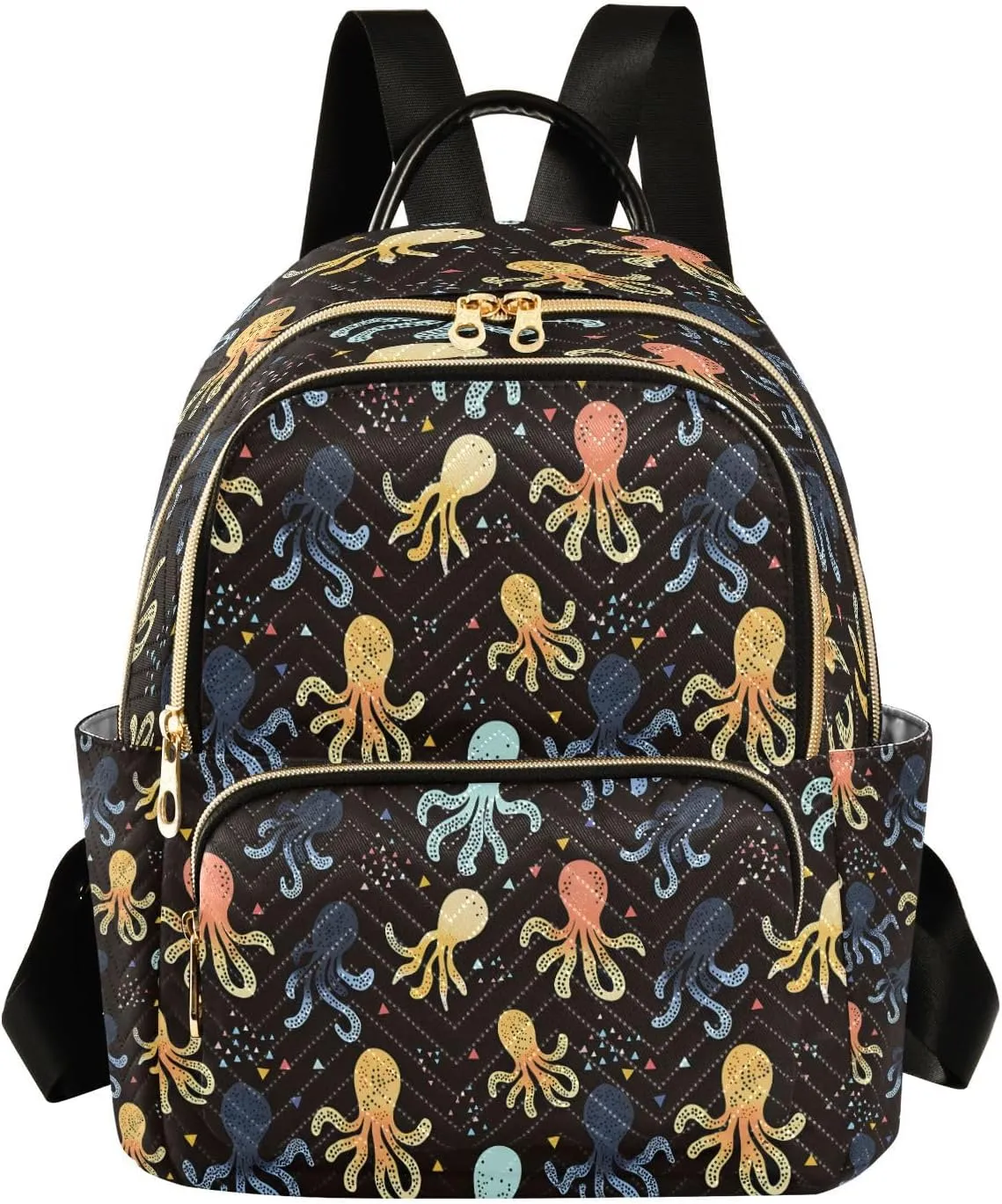 ALAZA Colorful Octopus Pattern Mini Backpack Purse for Women Travel Bag Lightweight Shoulder Bag Fashion Daypack