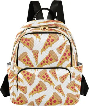 ALAZA Pizza White Women Backpack Purse Ladies Fashion Shoulder Bag Daypack Travel Bag 10L