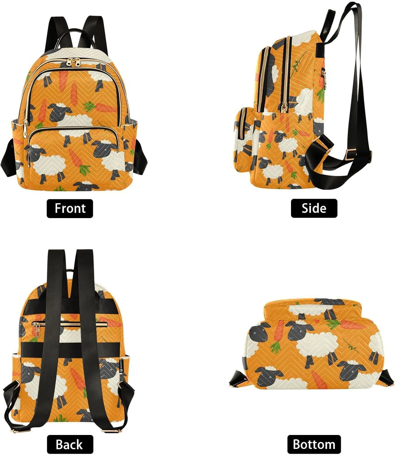ALAZA Sheep Eating Carrots Carrots Mini Backpack Purse for Women Travel Bag Lightweight Shoulder Bag Fashion Daypack