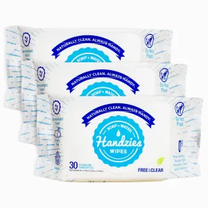 Alcohol-Free Natural Soap and Water Cleansing Towelettes - Free&Clear - 30ct soft pouch - Pack of 3 (90 total towelettes)
