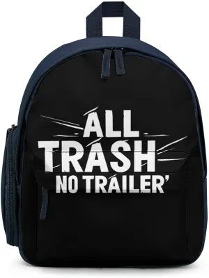 All Trash No Trailer Small Basic Backpack Casual Lightweight Bag Cute Print Travel Blue-style