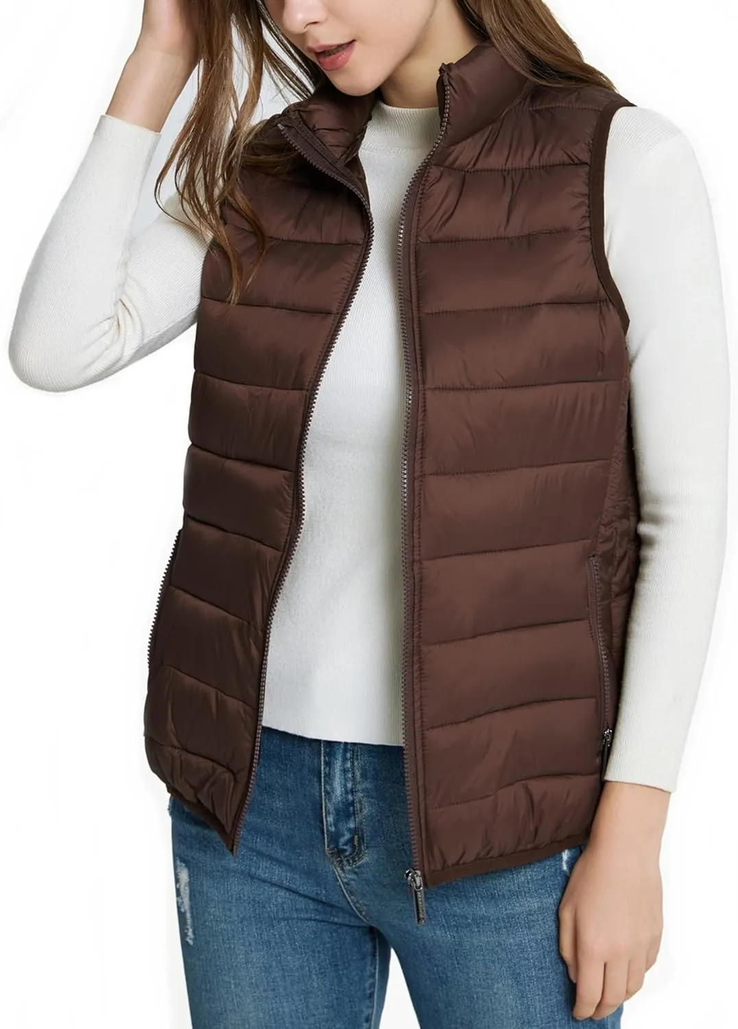 Alpine Swiss Jodie Womens Puffer Vest Lightweight Packable Down Alternative Vest Jacket