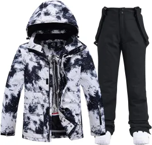 ALSOGO Women's Ski Jackets and Pants Insulated Suits Snowboarding Snowsuit Coat Warm Hooded Waterproof Windproof