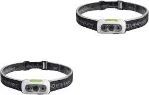 Angoily 2pcs Flashlight Rechargeable Headlamp for Camping Hiking Bike Outdoor with Motion Sensor Mini 5 Bright Levels