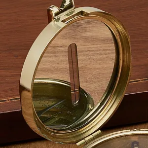 Antique Golden Brass Pocket Lensatic-Style Compass Navigational Compass for Camping & Hiking, Standard, Same As Picture