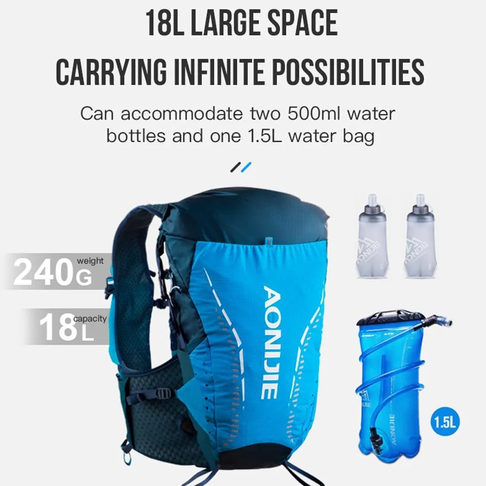 AONIJIE 18L Lightweight Running Hydration Vest for Men Women, Off-Road Cycling Hiking Backpack, Outdoor Hydration Pack with Water Bladder