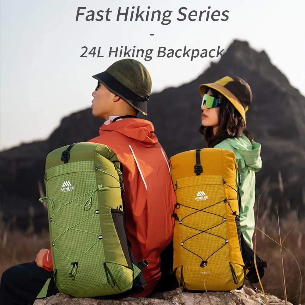AONIJIE Hiking Backpack 30L Breathable and Adjustable Outdoor Hydration Camping Daypack for Backpacking Travel, Climbing (24L-Black)