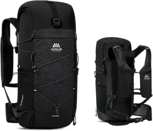 AONIJIE Hiking Backpack 30L Breathable and Adjustable Outdoor Hydration Camping Daypack for Backpacking Travel, Climbing (24L-Black)