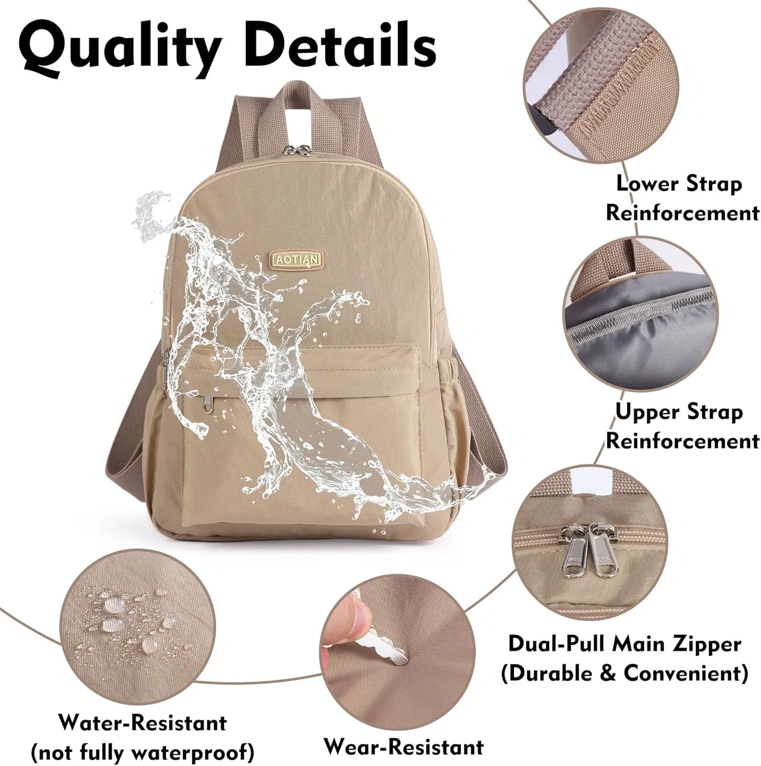AOTIAN Lightweight Small Hiking Backpack for Women - Durable Water-Resistant Daypack for Travel, Camping & Outdoor Adventures