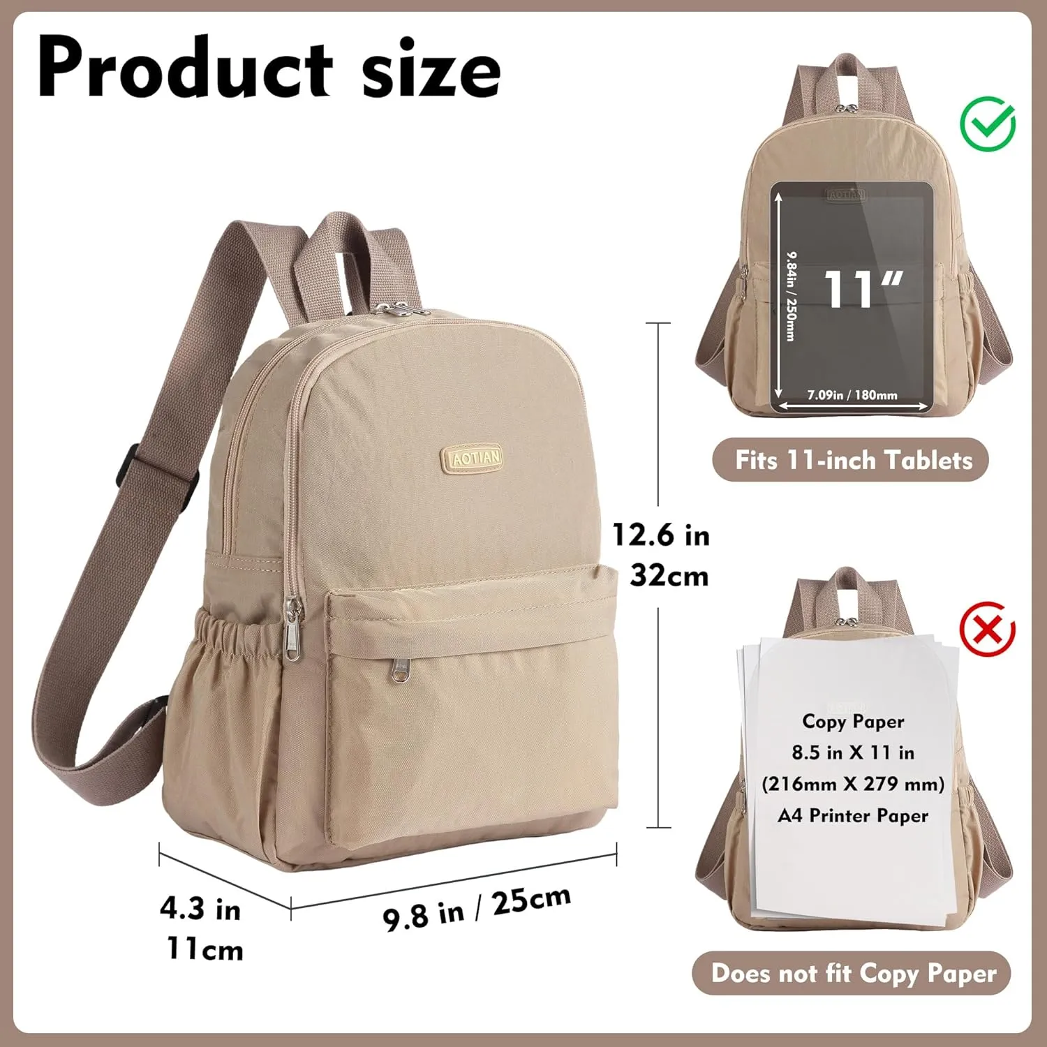 AOTIAN Lightweight Small Hiking Backpack for Women - Durable Water-Resistant Daypack for Travel, Camping & Outdoor Adventures