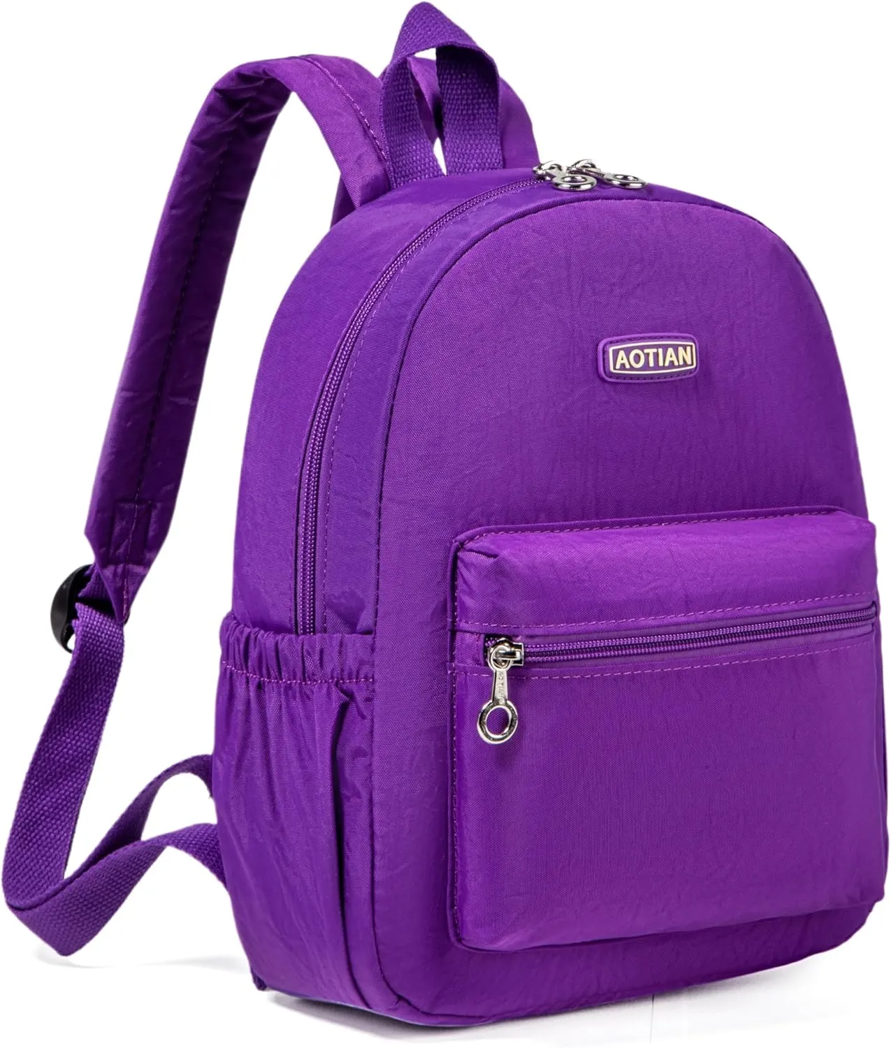 AOTIAN Mini Lightweight 11.8 Inch Backpack Durable Travel Hiking Women and Girls Small Daypack, 7 Liters Dark Violet Purple