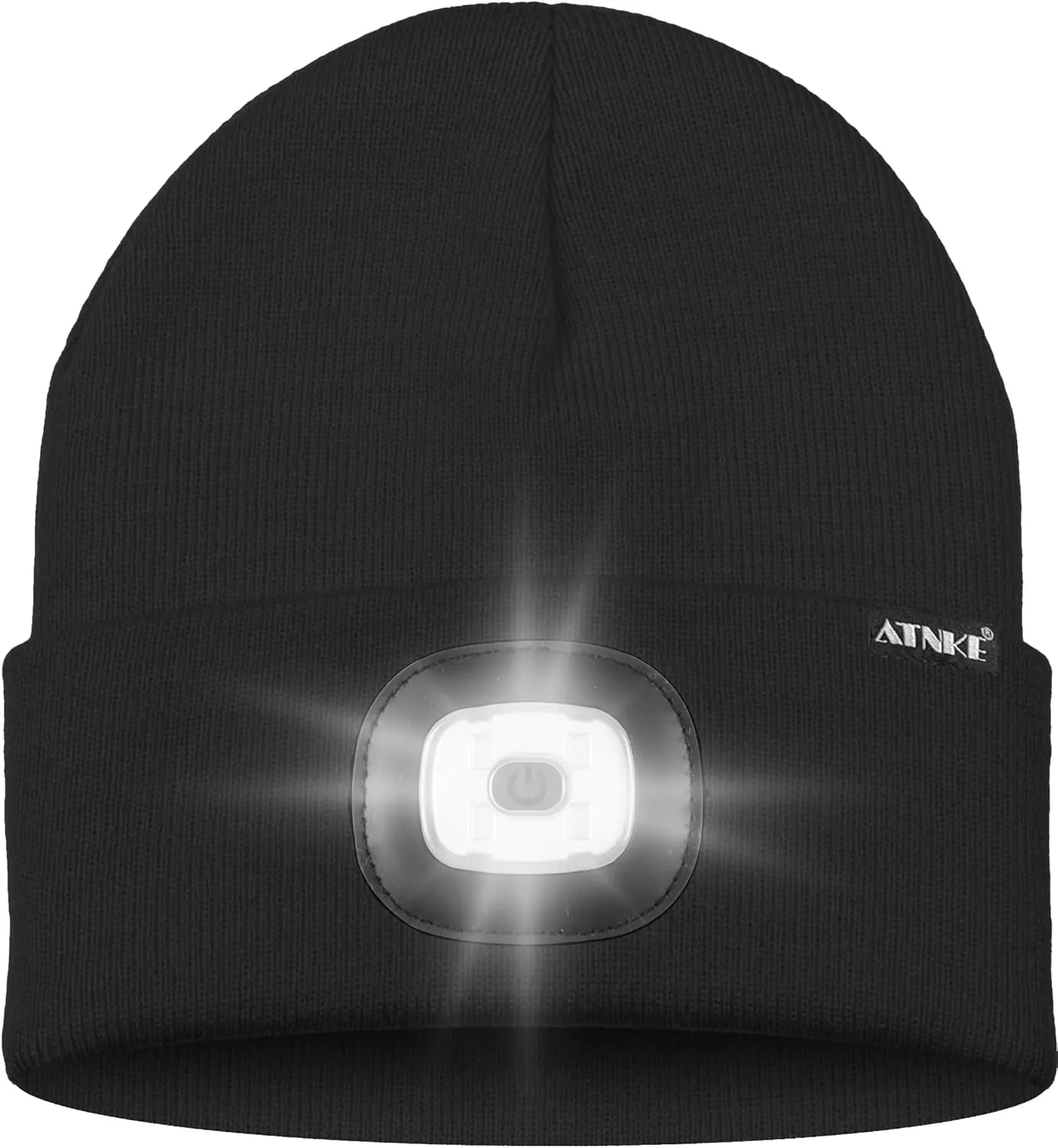 ATNKE 2Pcs LED Lighted Beanie Hat,USB Rechargeable 4 LED Running Headlamp Bright Cap with Light Gifts for Men and Women