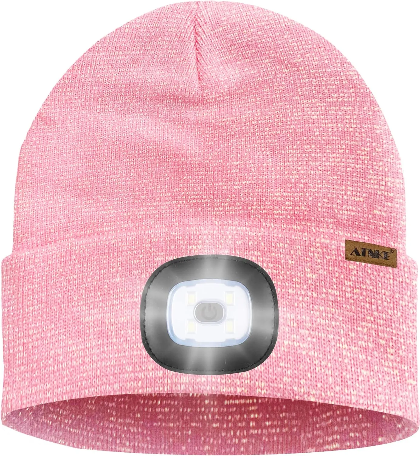 ATNKE LED Lighted Beanie Cap,USB Rechargeable 4 LED Running Headlamp Bright Hat with Light Tech Gifts for Men and Women