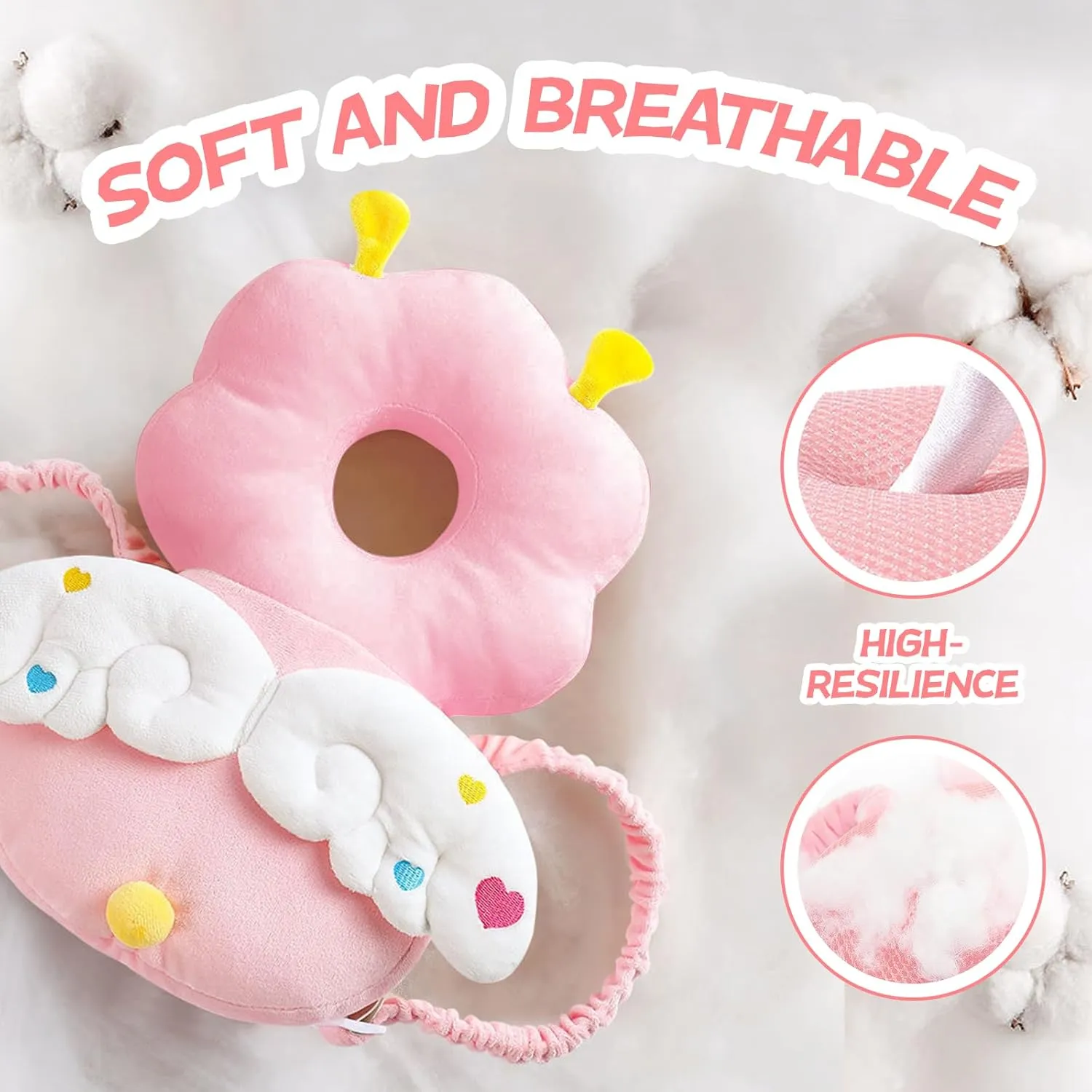 Baby Head Protector Backpack: Alarm Function, Adjustable and Ultra-Light(Angel)