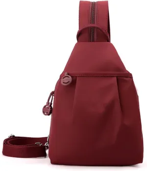 Backpack Chest Bags Double Zipper Large Capacity, Large Capacity Oxford Crossbody Backpack with Anti-Theft Design (Red)