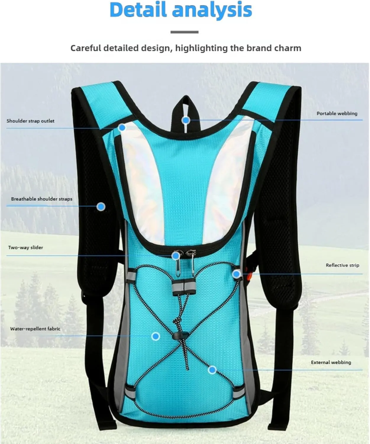 Backpacking Packs, Lightweight Waterproof Hiking Backpack for Men & Women - Cycling, Trekking, and Outdoor Activities (Blue)