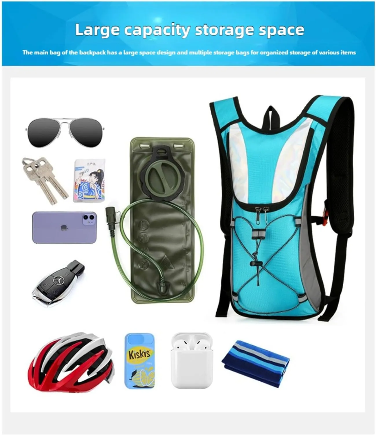 Backpacking Packs, Lightweight Waterproof Hiking Backpack for Men & Women - Cycling, Trekking, and Outdoor Activities (Blue)
