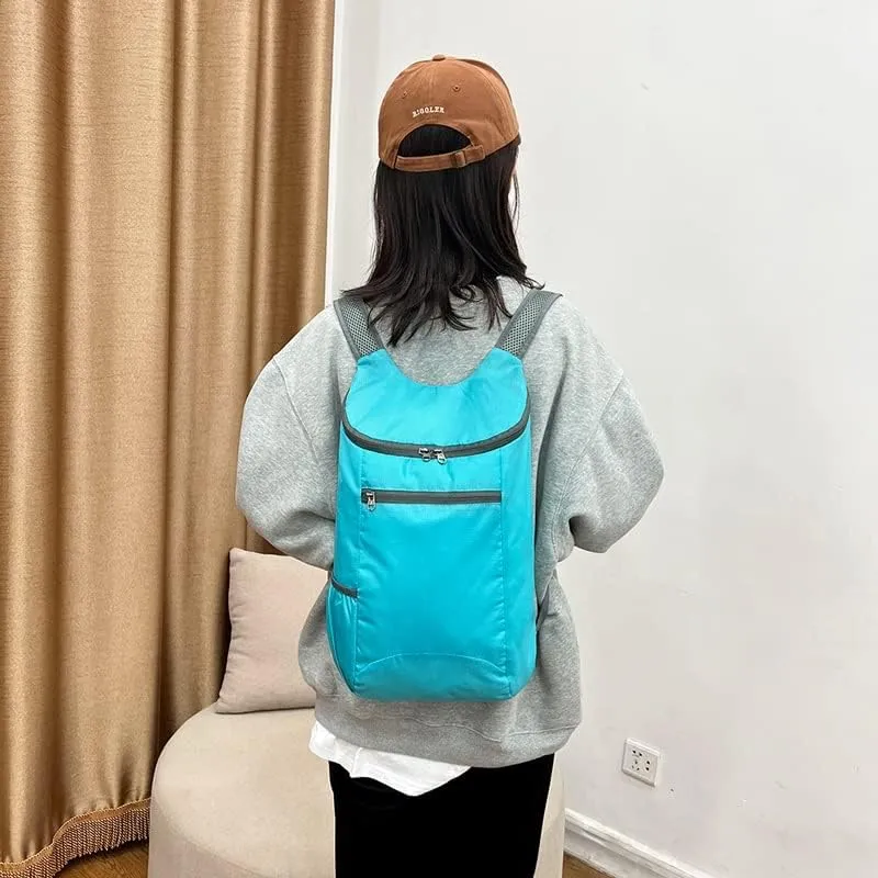 Backpack,Lightweight Packable Backpack Foldable Ultralight Outdoor Folding Backpack Men Women Sports Daypack(Blue)