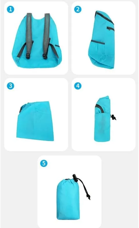 Backpack,Lightweight Packable Backpack Foldable Ultralight Outdoor Folding Backpack Men Women Sports Daypack(Blue)