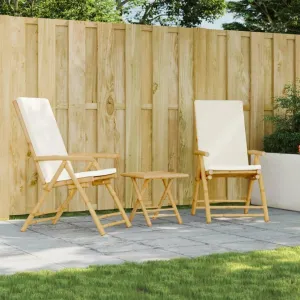 Backyard Chairs Beach Chair Outdoor Chairs Kitchen Chairs - Folding Patio Reclining Chairs 2 pcs with Cushions Bamboo for Beaches Outside Terrace Park